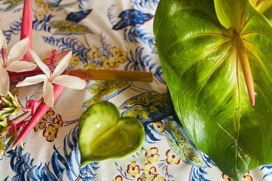 Hand Painted Ceramic Anthurium Dish